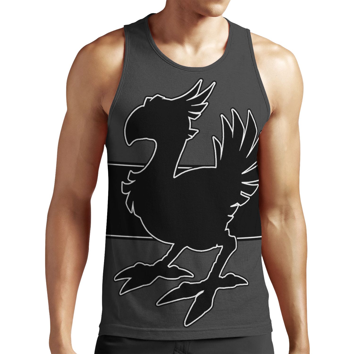Chocobo Black All-over-print Unisex Tank Top