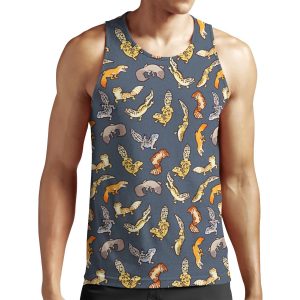 Chub Geckos In Dark Grey All-over-print Unisex Tank Top