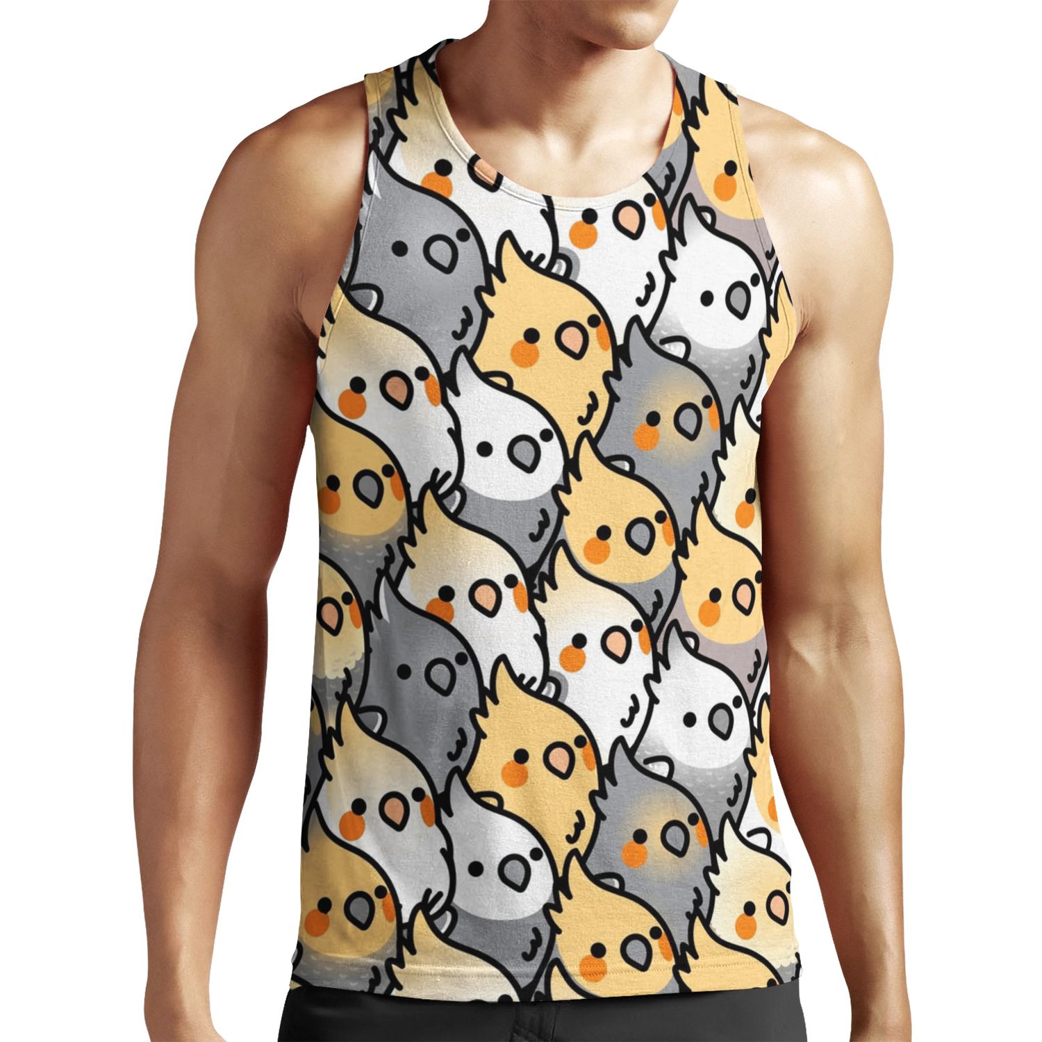 Chubby Cockatiel Party All-over-print Unisex Tank Top