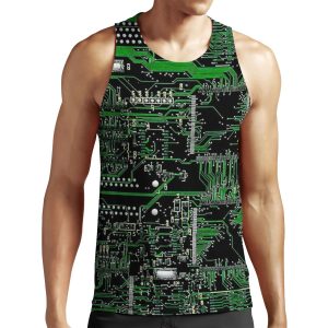 Circuit Board Green All-over-print Unisex Tank Top