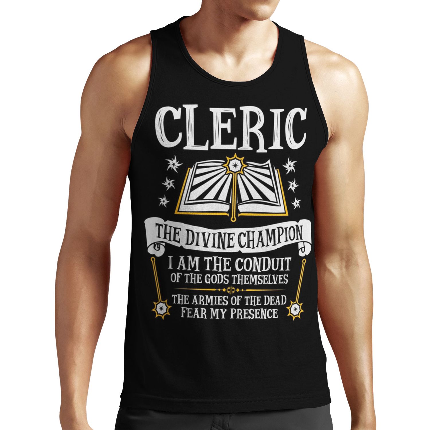 Cleric The Divine Champion Dungeons And Dragons Black All-over-print Unisex Tank Top