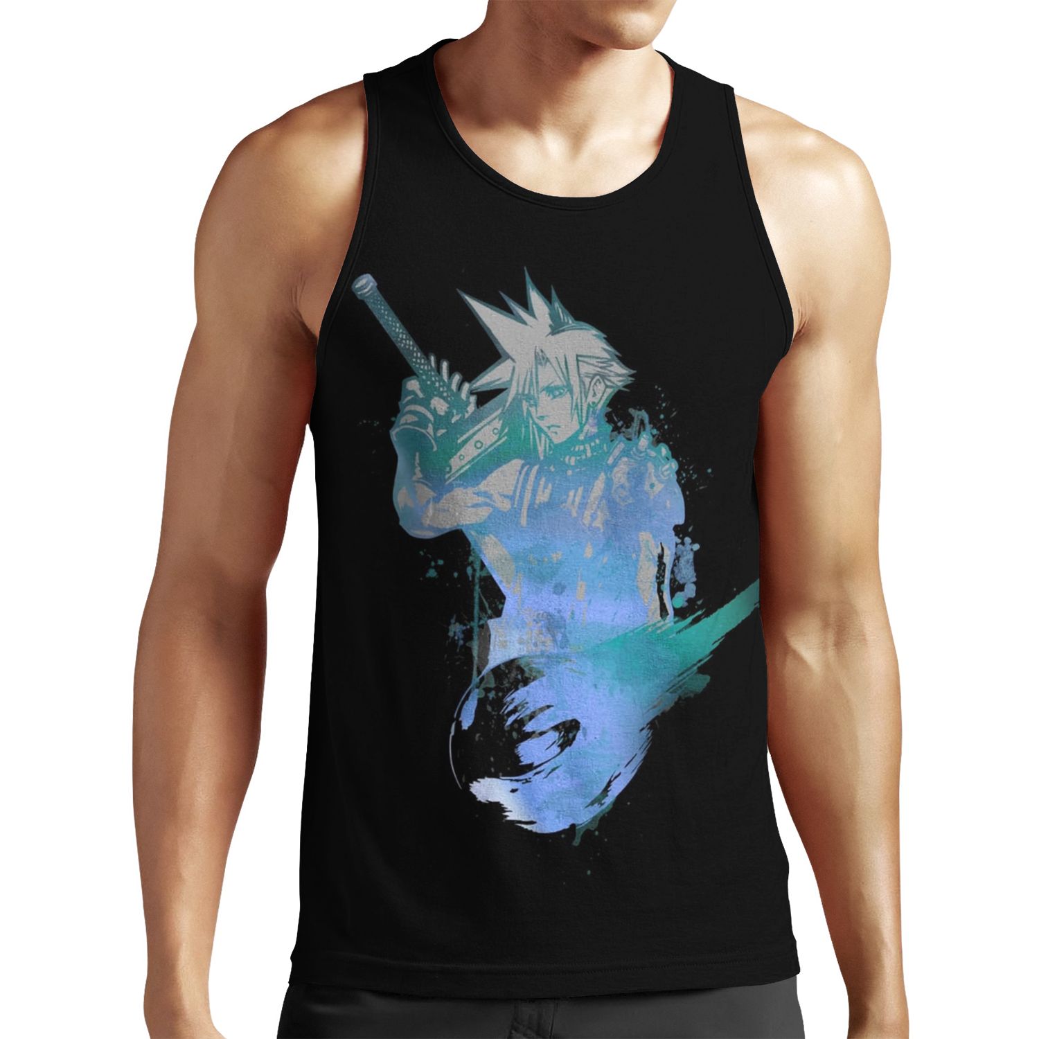 Cloud Strife Meteor Black All-over-print Unisex Tank Top
