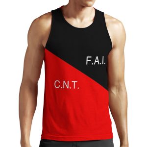 Cnt Fai Flag Federaci%C3%B3N Anarquista Iberica Confederaci%C3%B3N Nacional Del Trabajo All-over-print Unisex Tank Top