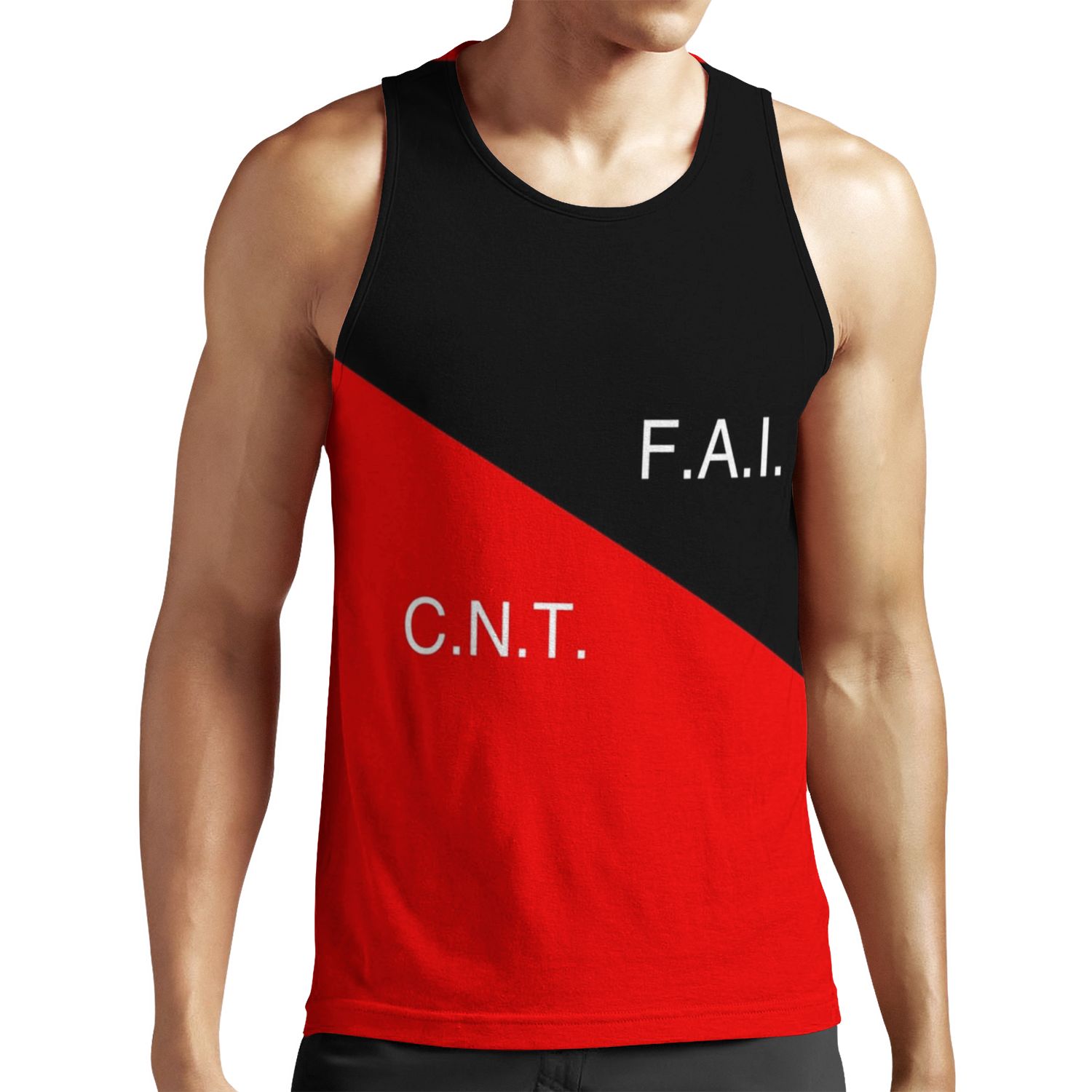 Cnt Fai Flag Federaci%C3%B3N Anarquista Iberica Confederaci%C3%B3N Nacional Del Trabajo All-over-print Unisex Tank Top