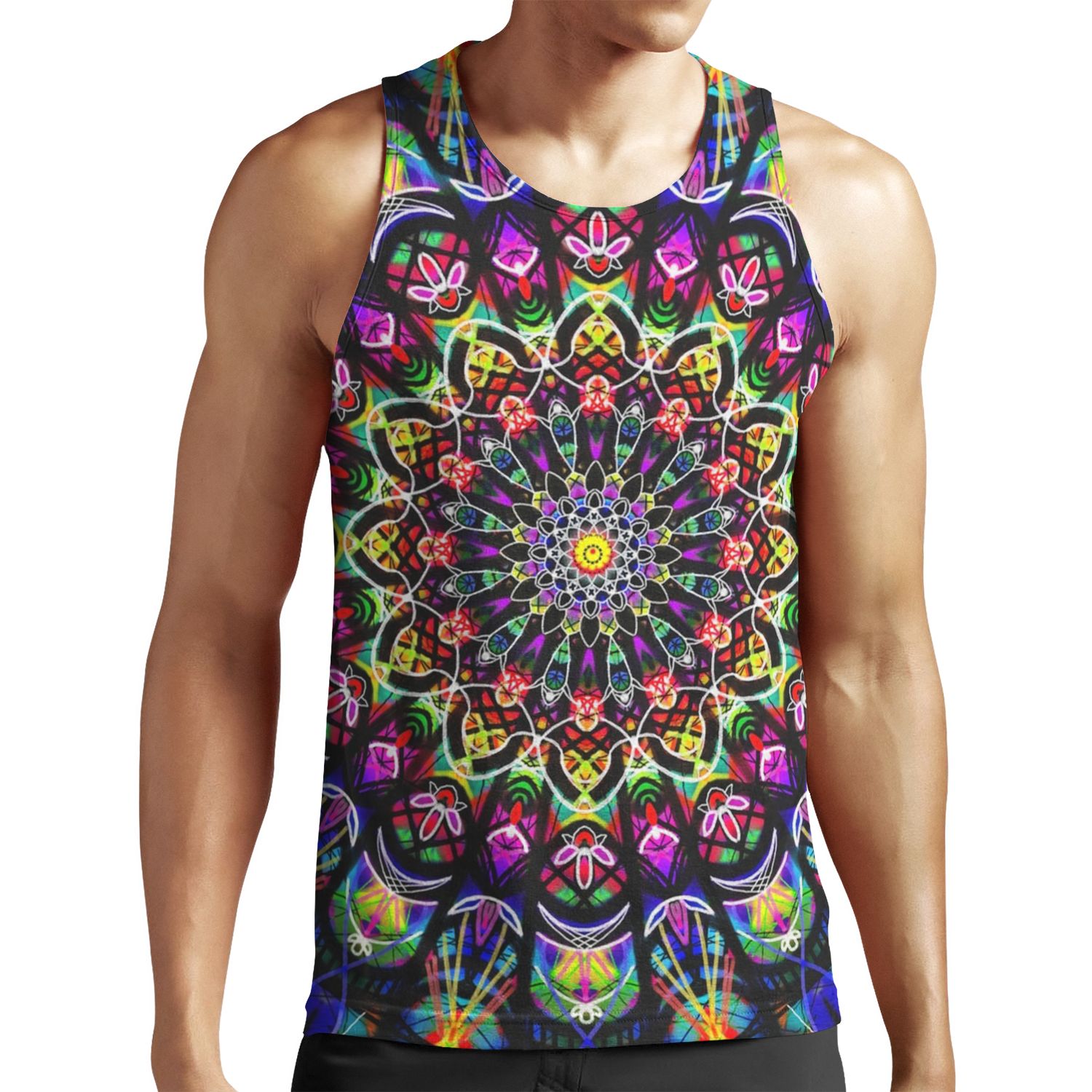 Colorful Psychedelic Mandala All-over-print Unisex Tank Top