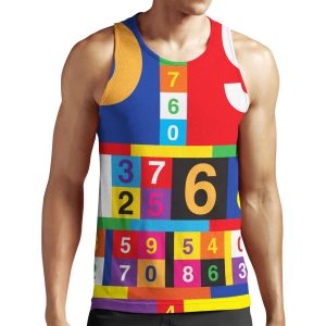 Coloured Numbers All-over-print Unisex Tank Top