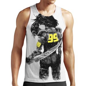 Copy Of Manga Angel Watercolor Distressed In Black And White All-over-print Unisex Tank Top