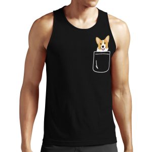 Corgi In Pocket Funny Cute Puppy Big Happy Smile All-over-print Unisex Tank Top