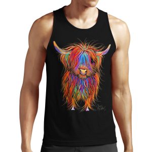 Cow Print Scottish Highland Pumphrey By Shirley Macarthur All-over-print Unisex Tank Top