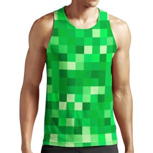 Creeper Pattern Minecraft Style All-over-print Unisex Tank Top