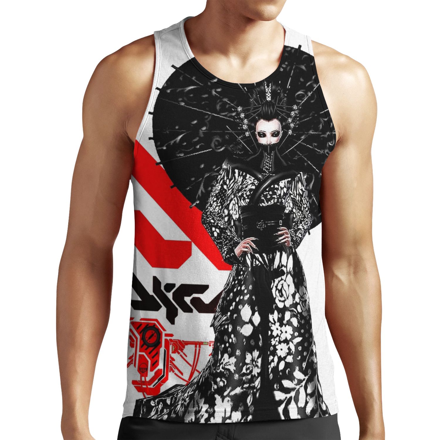 Cyberpunk Geisha Futurist Urban Style All-over-print Unisex Tank Top
