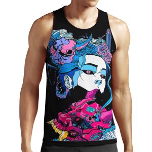 Cyberpunk Samurai Demon Mask Japanese Girl All-over-print Unisex Tank Top
