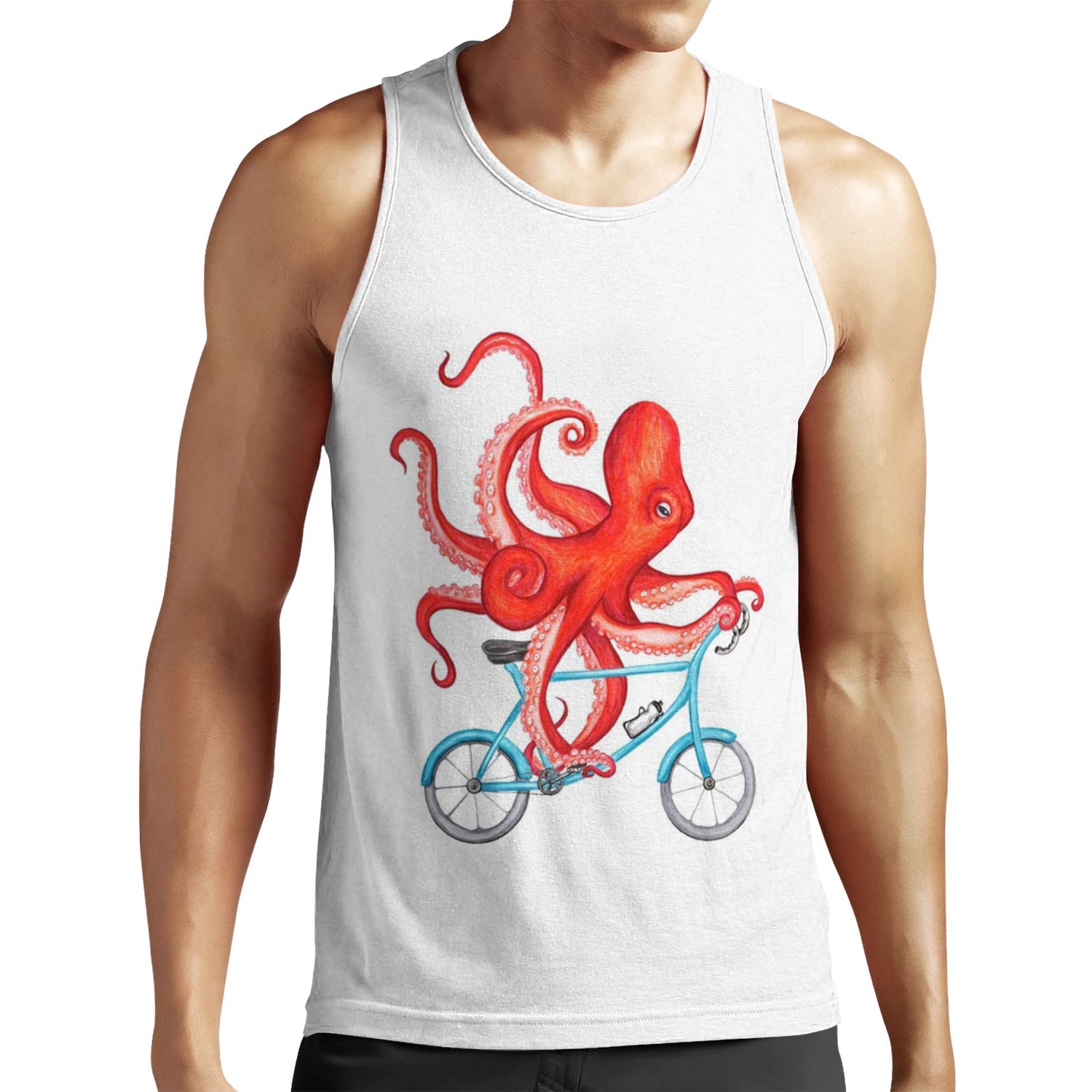 Cycling Octopus All-over-print Unisex Tank Top