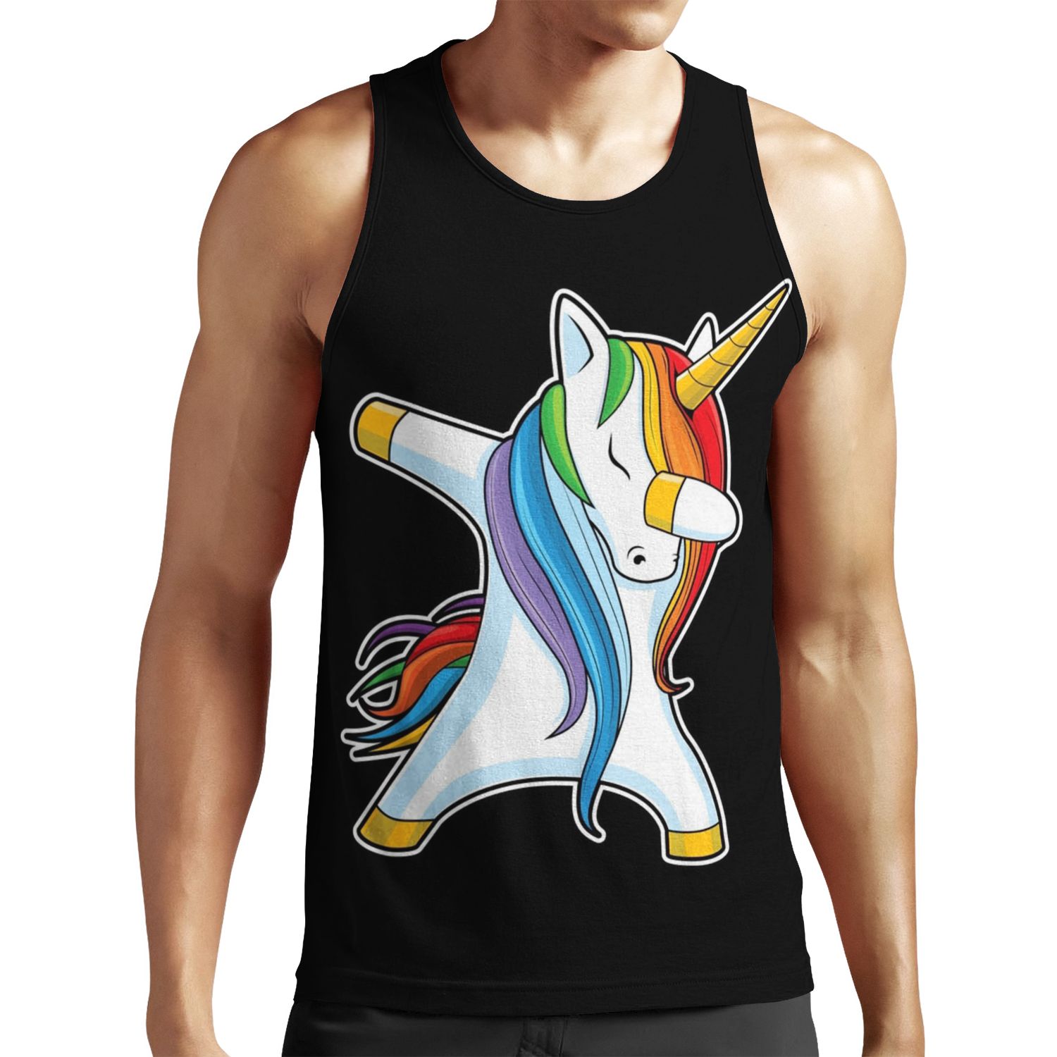 Dabbing Unicorn Shirt Cute Funny Unicorns All-over-print Unisex Tank Top Gifts For Kids Girls Boys Women Men All-over-print Unisex Tank Top