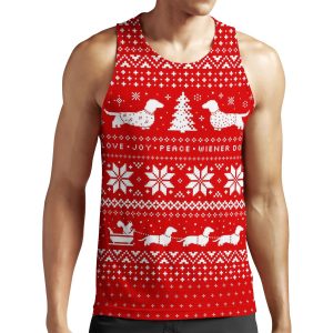 Dachshunds Christmas Sweater Pattern All-over-print Unisex Tank Top