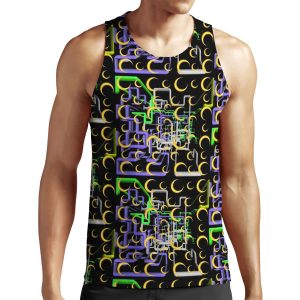 Dan Flashes Pattern Cool Tim Robinson 17 Yellow Green White And Purple All-over-print Unisex Tank Top