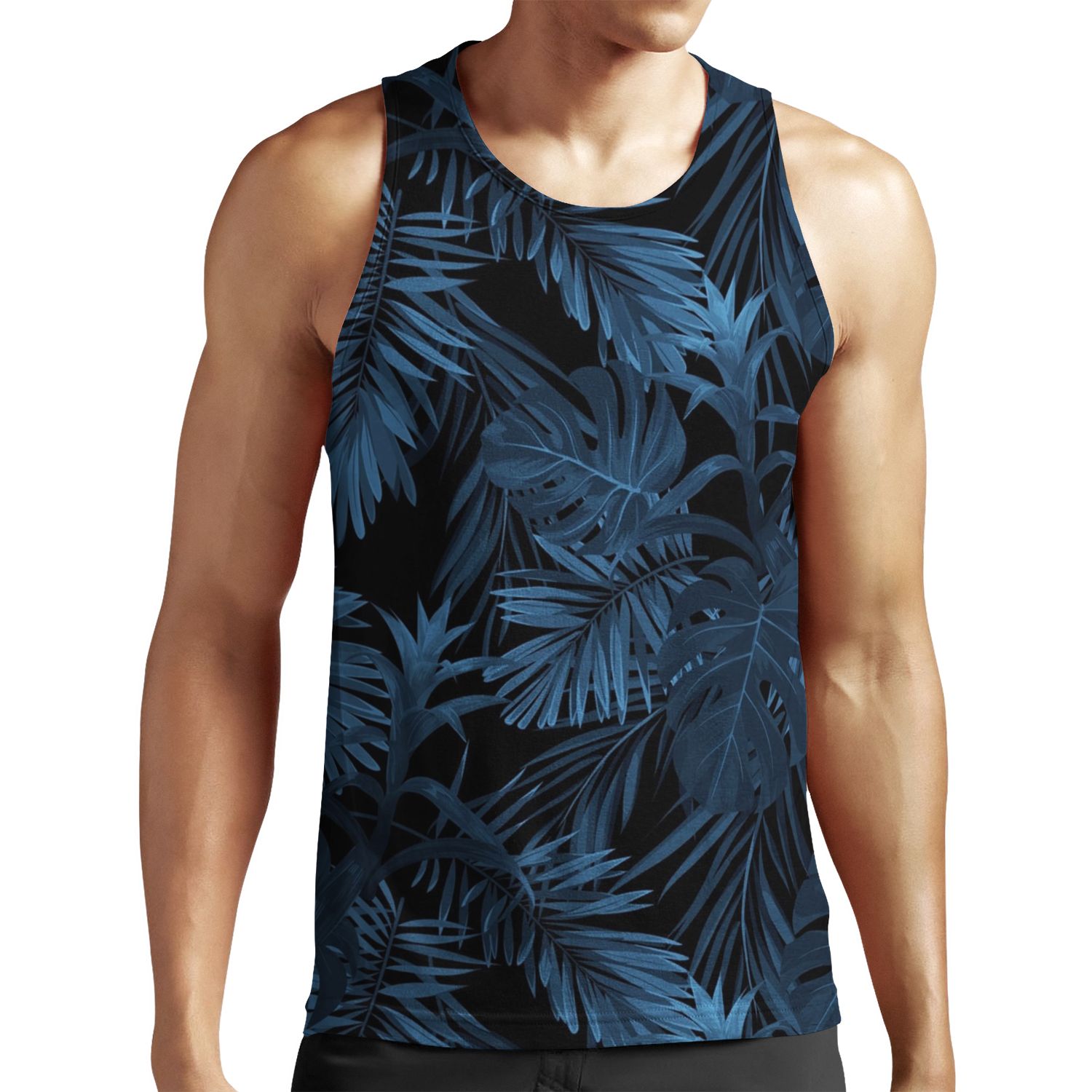 Dark Indigo Tropical All-over-print Unisex Tank Top