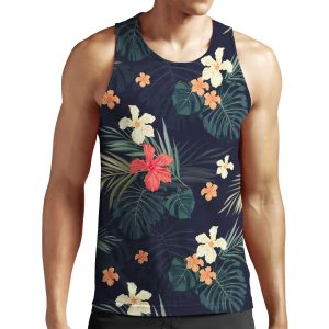 Dark Tropical Flowers All-over-print Unisex Tank Top