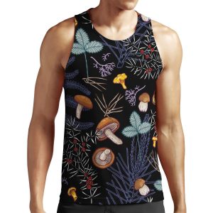 Dark Wild Forest Mushrooms All-over-print Unisex Tank Top