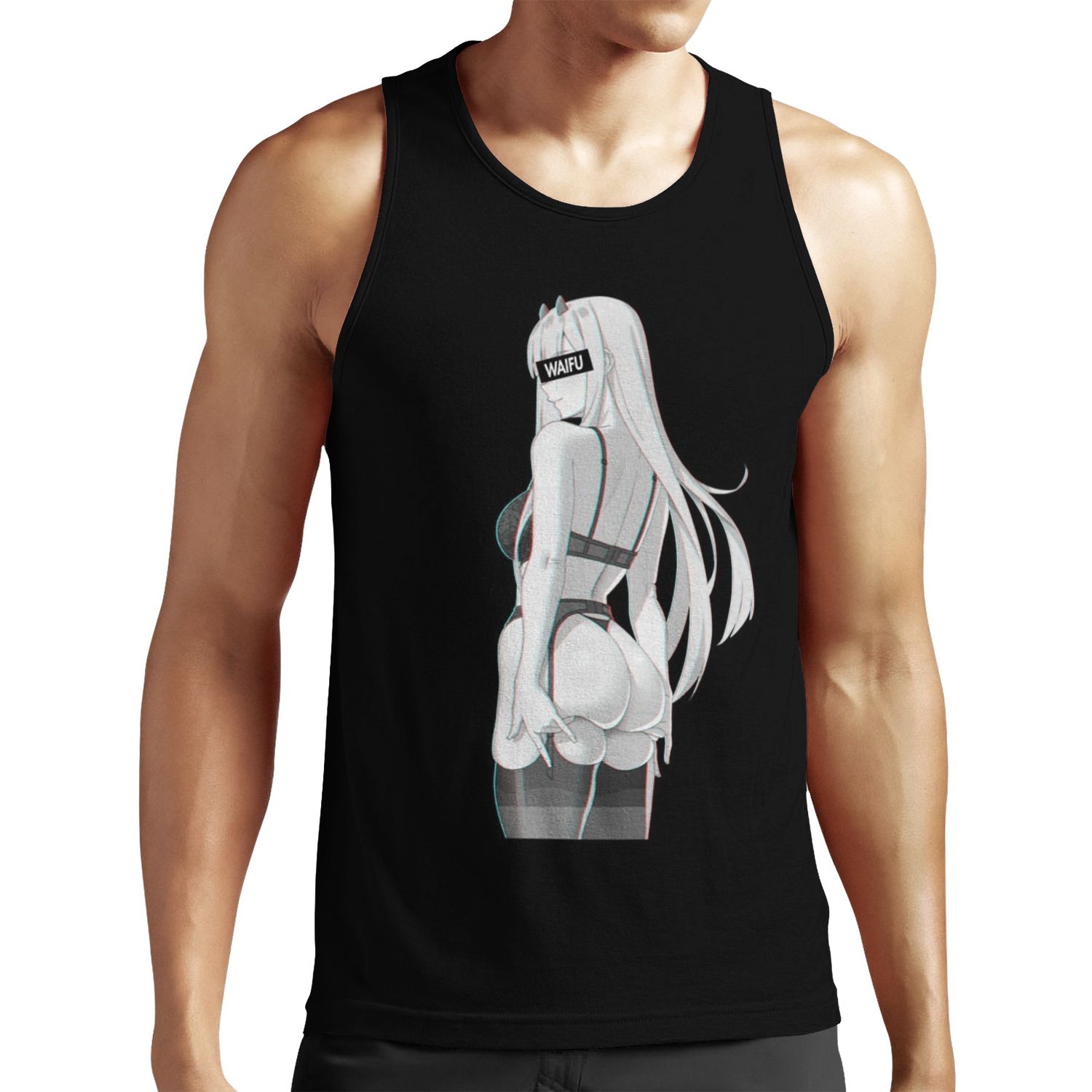 Darling In The Franxx Zero Two Waifu Material Black Edition All-over-print Unisex Tank Top