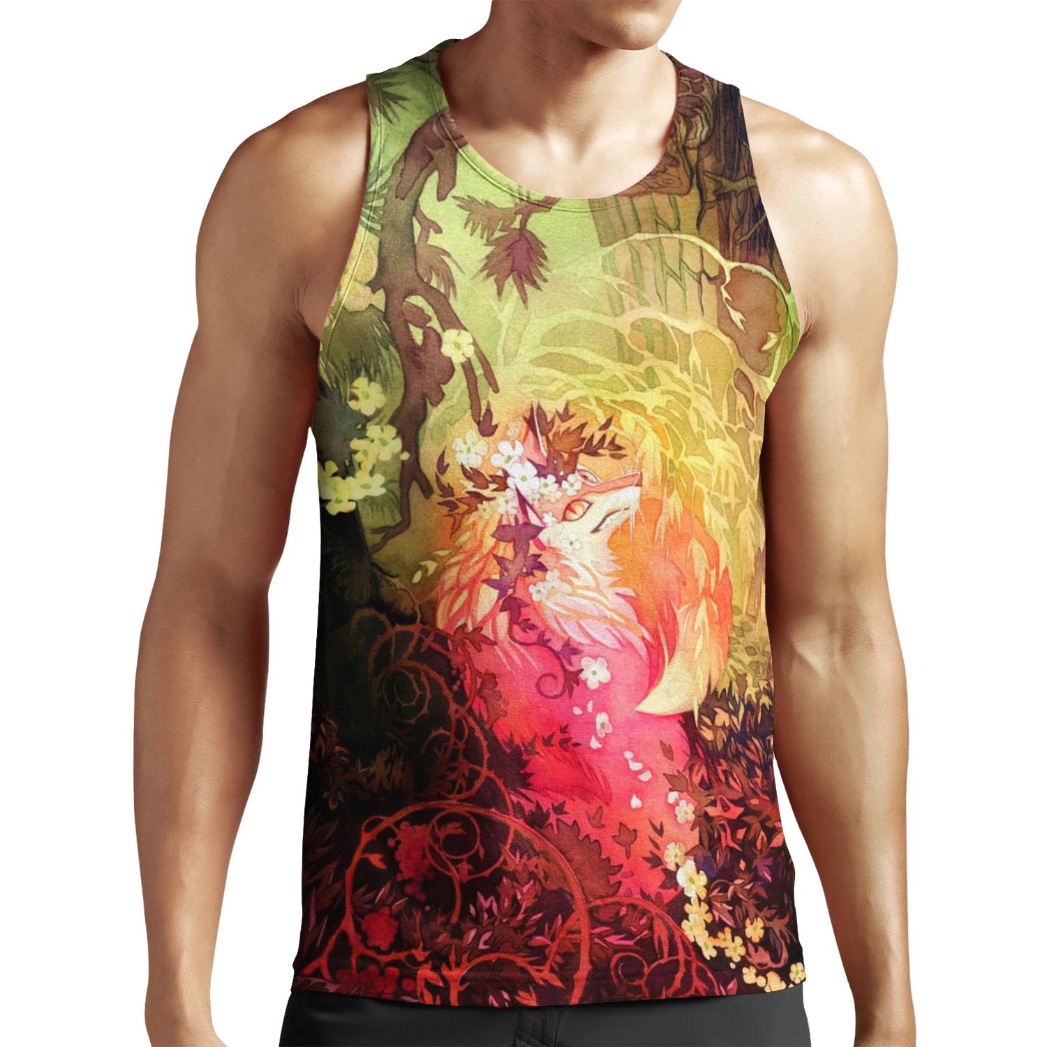 Dawnsing Wood Fox In Watercolor All-over-print Unisex Tank Top
