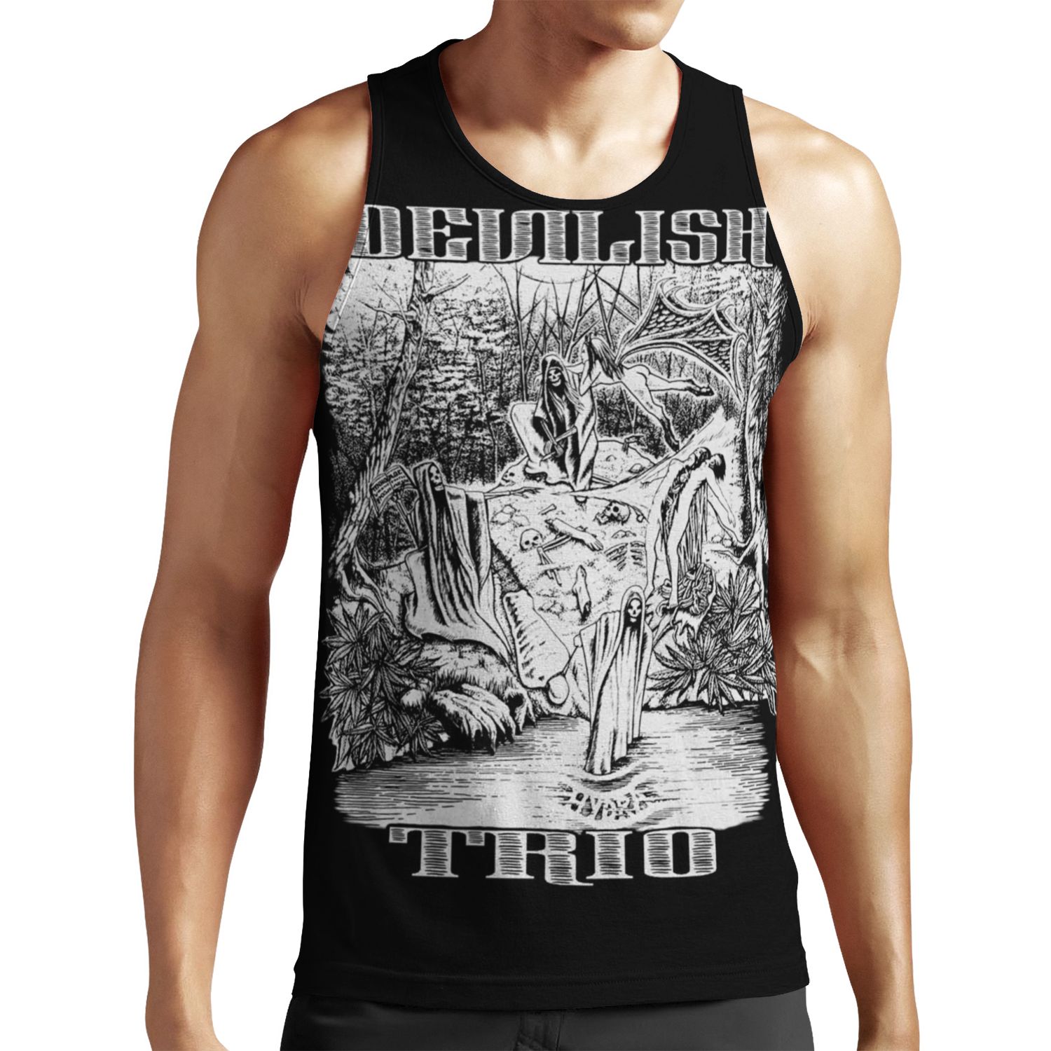 Devilish Trio Past Junts All-over-print Unisex Tank Top