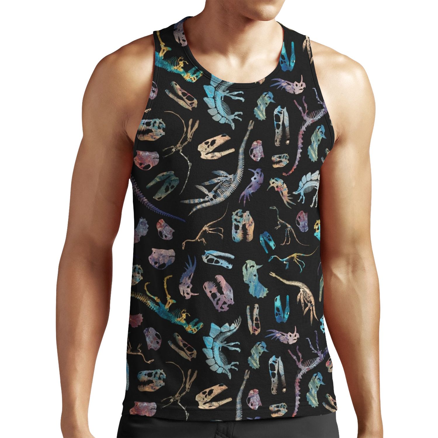 Dinosaurs Dark All-over-print Unisex Tank Top