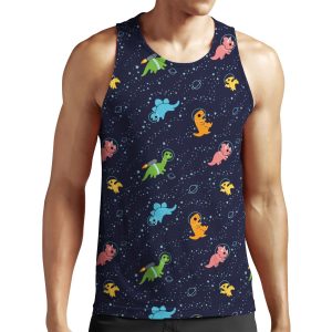 Dinosaurs In Space Pattern All-over-print Unisex Tank Top