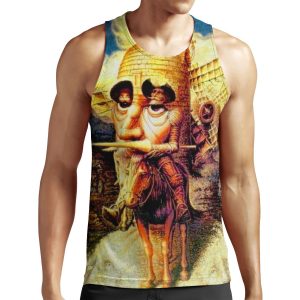 Don Quixote Vintage Abstract Tilting At Windmills Print All-over-print Unisex Tank Top