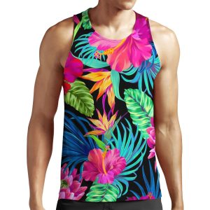 Drive You Mad Hibiscus Pattern All-over-print Unisex Tank Top