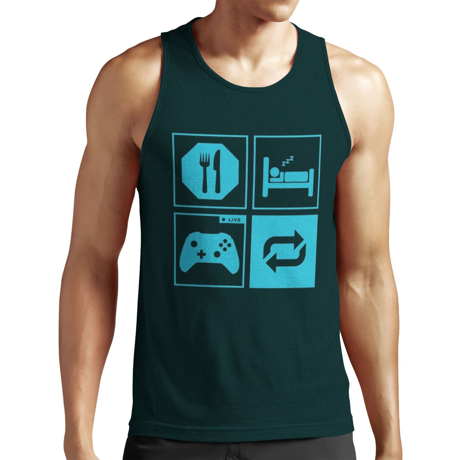 Eat Sleep Game Repeat All-over-print Unisex Tank Top