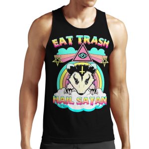 Eat Trash Hail Satan Raccoon Pentagram Satanic Garbage Gang All-over-print Unisex Tank Top