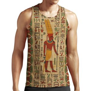 Egyptian Amun Ra Amun Re Ornament On Papyrus All-over-print Unisex Tank Top