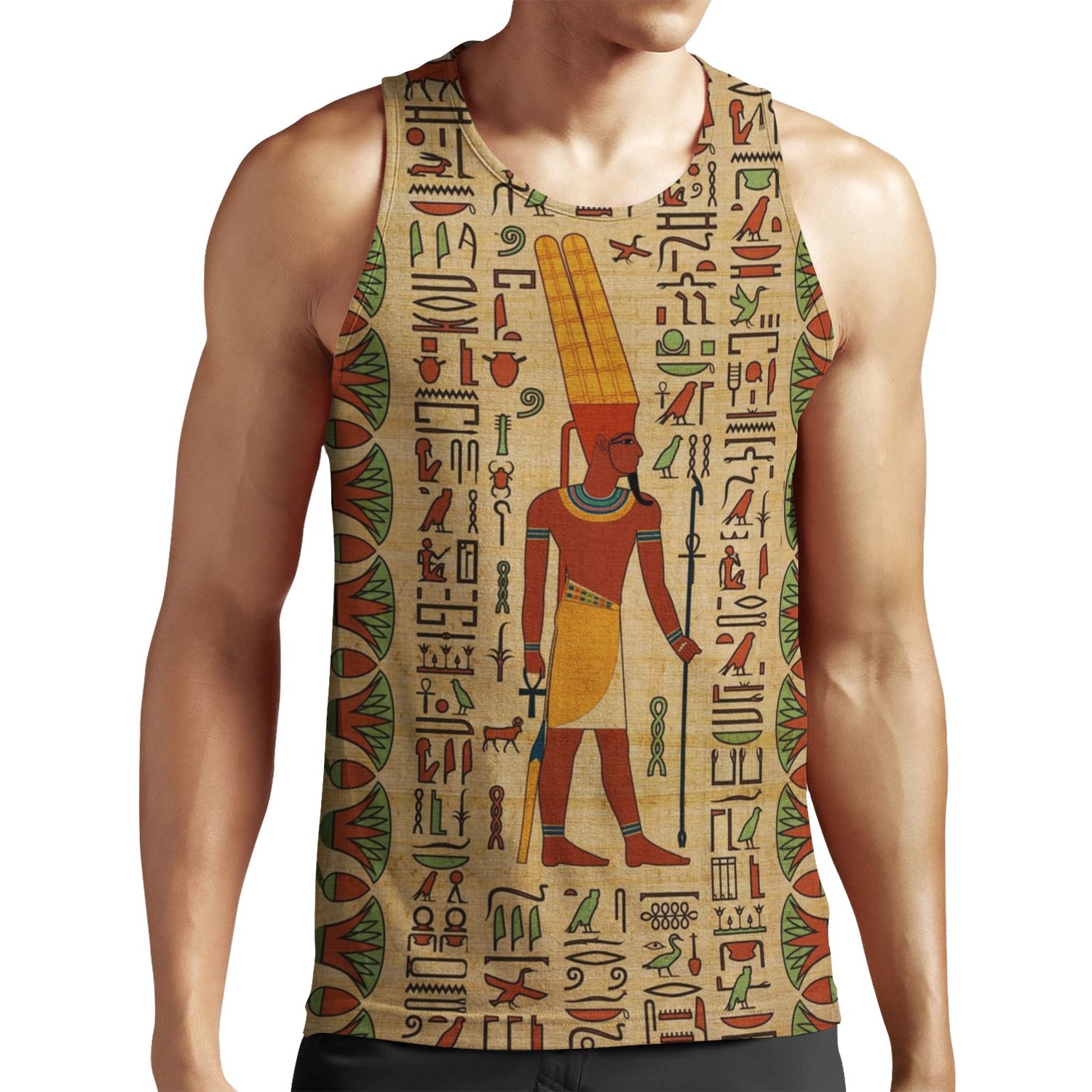 Egyptian Amun Ra Amun Re Ornament On Papyrus All-over-print Unisex Tank Top