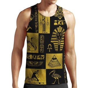 Egyptian Gold Hieroglyphs And Symbols Collage All-over-print Unisex Tank Top