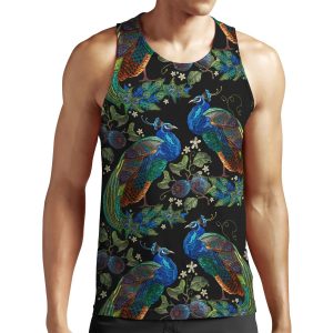 Embroidery Peacocks All-over-print Unisex Tank Top