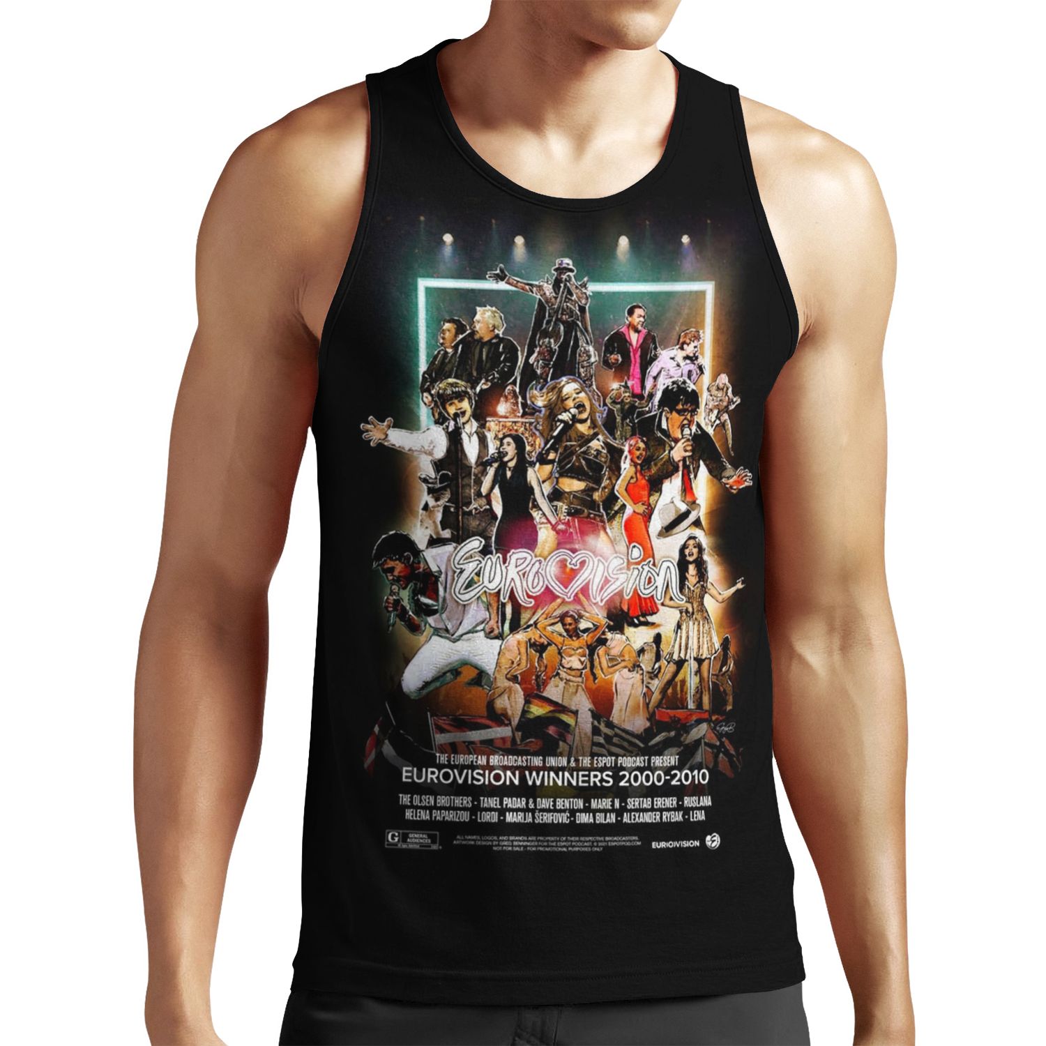 Eurovision Winners 2000 2010 All-over-print Unisex Tank Top