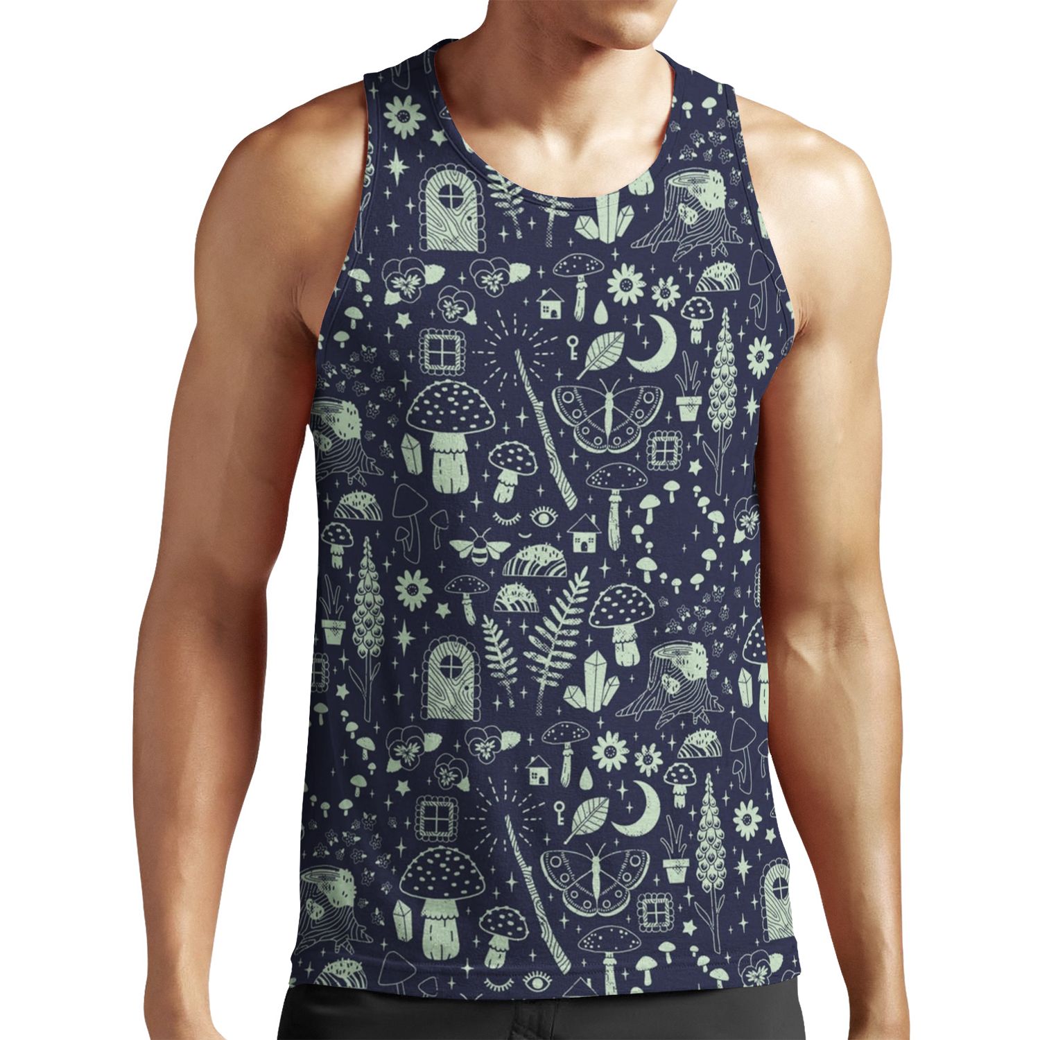 Fairy Garden Midnight All-over-print Unisex Tank Top