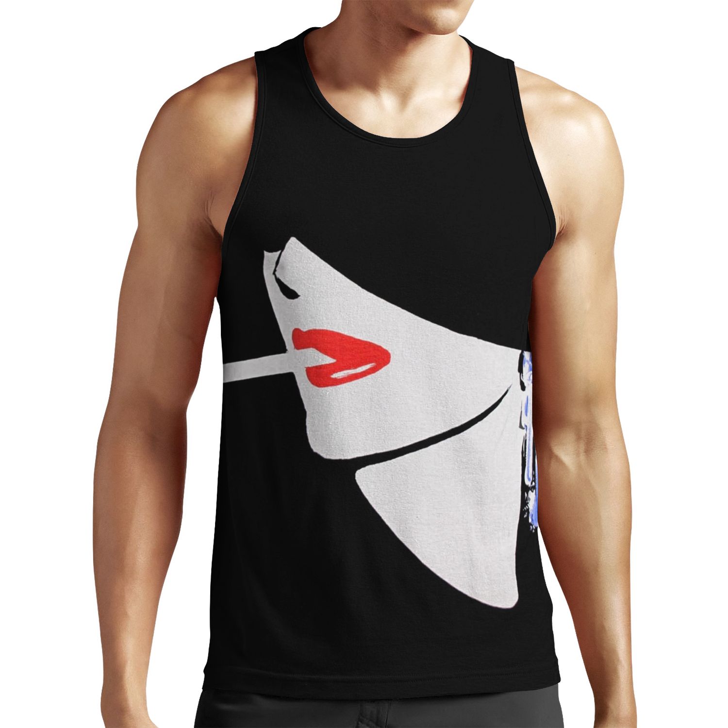 Fashion Illustration Vintage Cigarette Woman 80S Retro New Wave All-over-print Unisex Tank Top