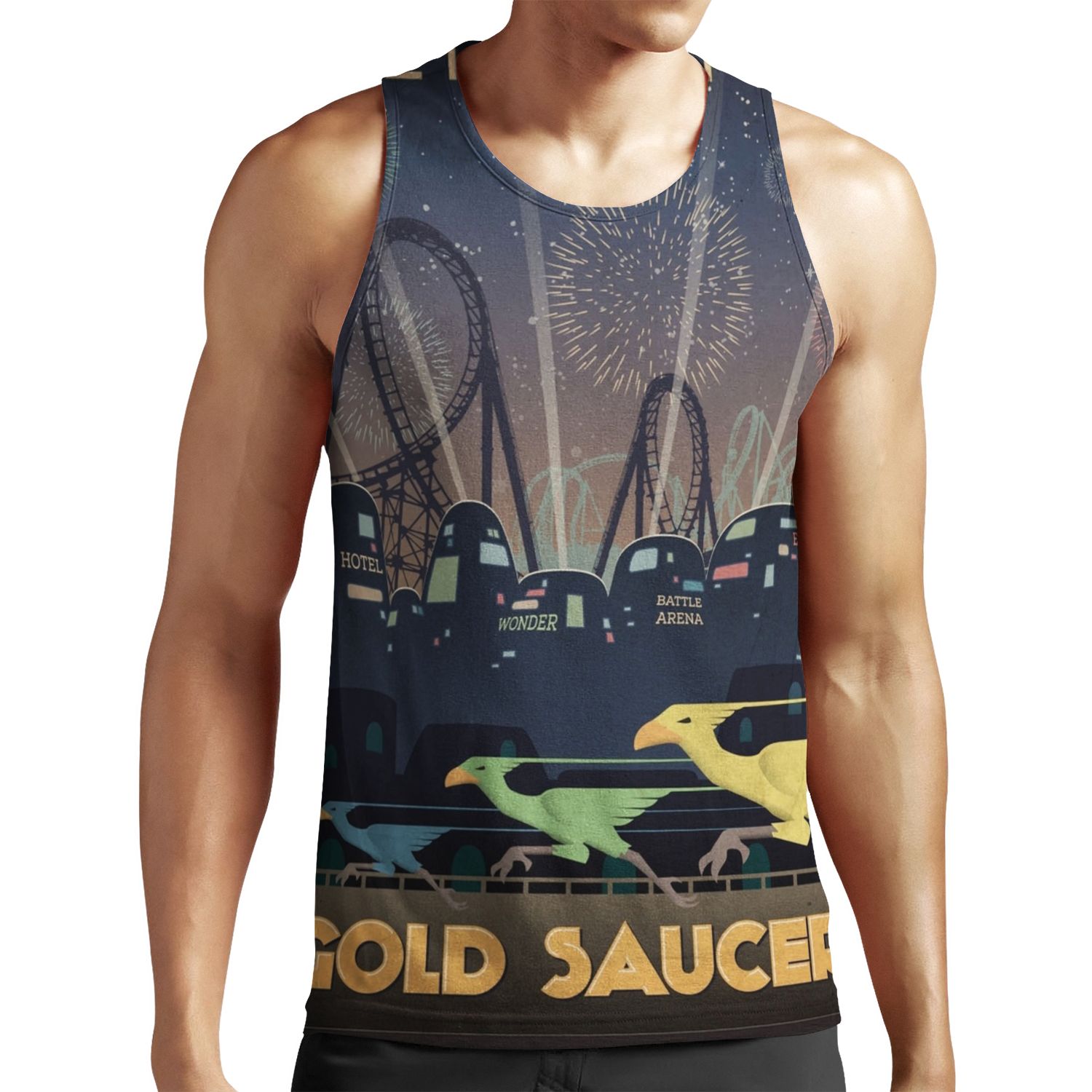 Final Fantasy Vii Gold Saucer Travel Poster All-over-print Unisex Tank Top