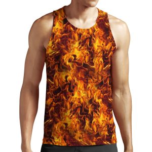Fire And Flames Pattern All-over-print Unisex Tank Top