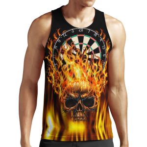 Flaming Skull Dartboard All-over-print Unisex Tank Top