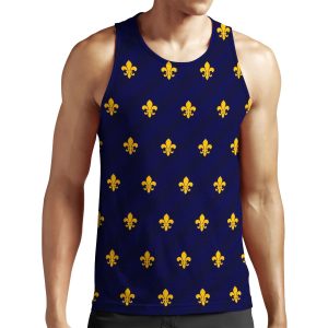 Fleur De Lys Gold Blue All-over-print Unisex Tank Top