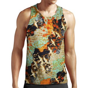 Flying Cranes And Spring Flowers Antique Japanese Floral All-over-print Unisex Tank Top
