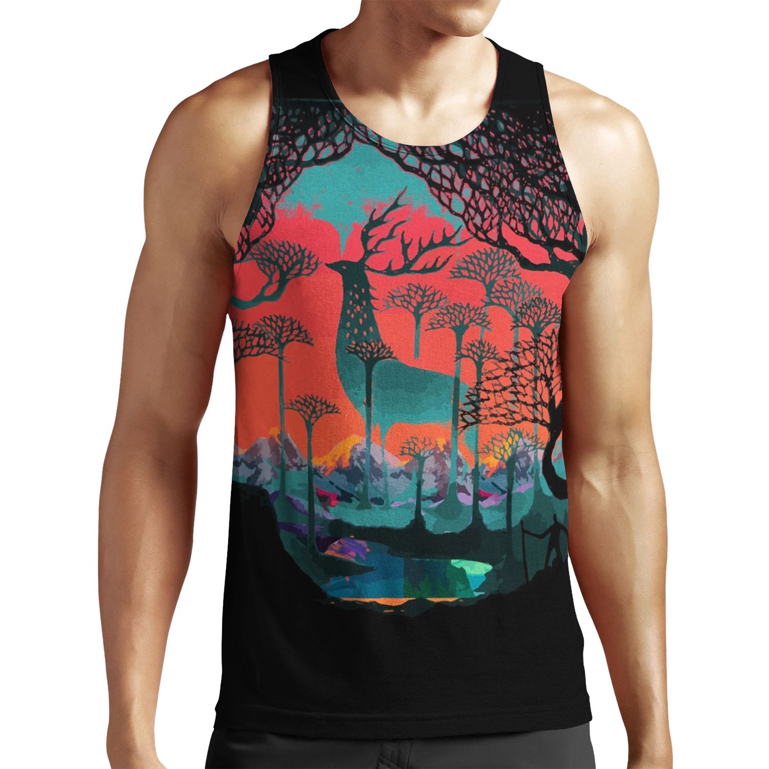 Forest Spirit Woodland Illustration All-over-print Unisex Tank Top