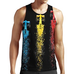 Formula 1 Cars Racing And Disintegrating All-over-print Unisex Tank Top