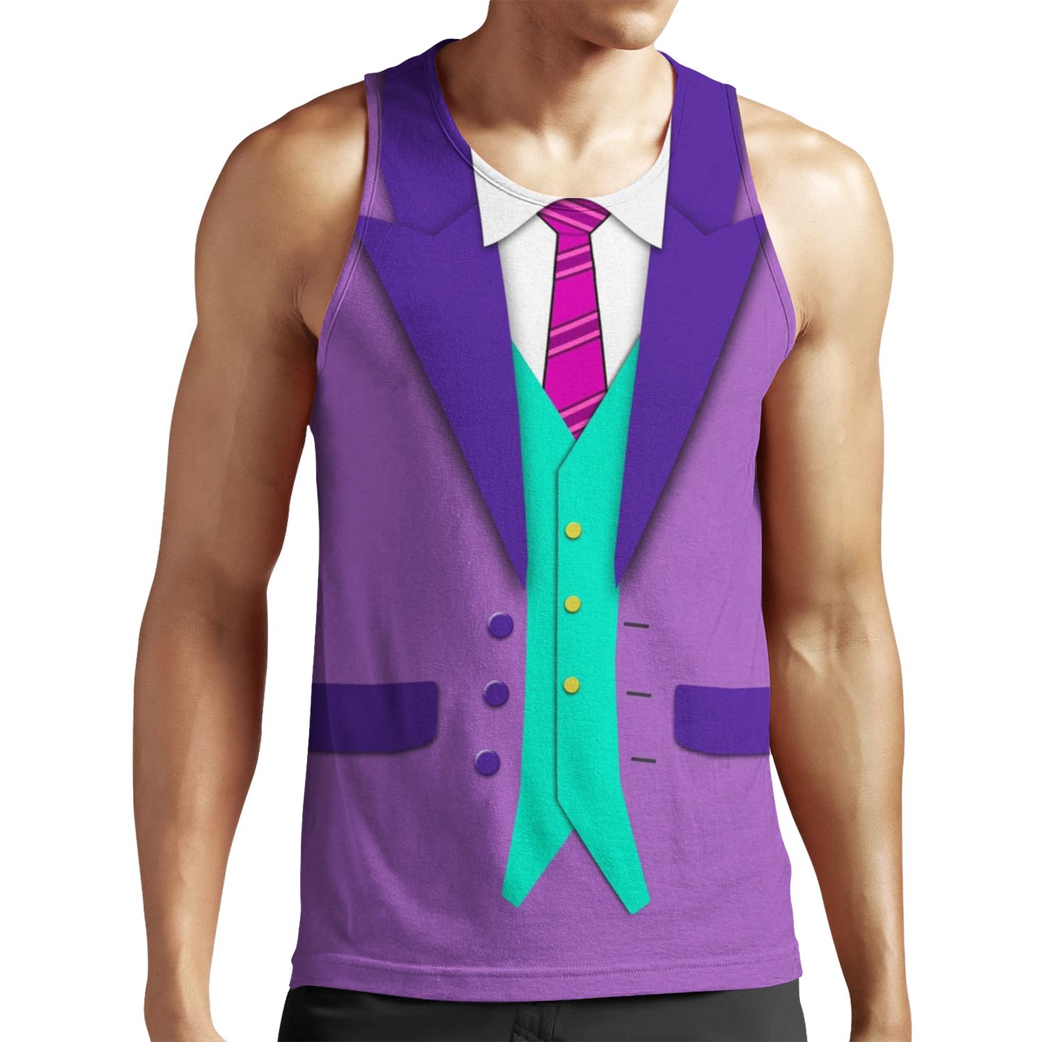 Funky Colors Suit Tie And Vest All-over-print Unisex Tank Top