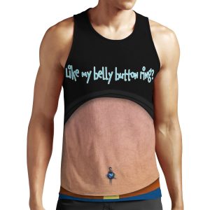 Funny Dad Fake Fat Beer Belly Button Ring Body Piercing All-over-print Unisex Tank Top