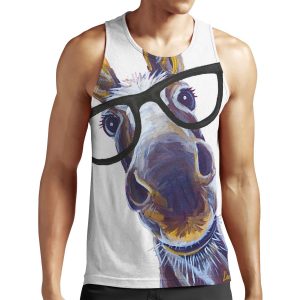 Funny Donkey Art Smart Donkey With Glasses All-over-print Unisex Tank Top