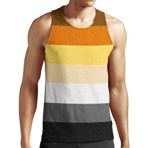 Gay Bear Pride Flag Colored Background All-over-print Unisex Tank Top